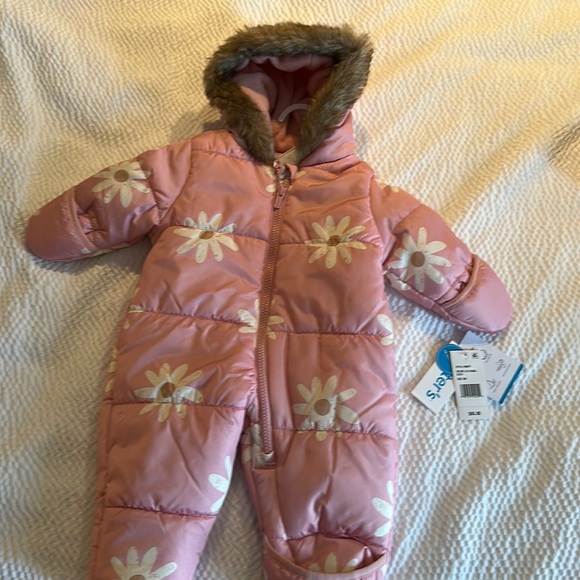 Carter's Other - Carter's Pink and white Daisy Snowsuit faux fur Hoodie. Multiple sizes available